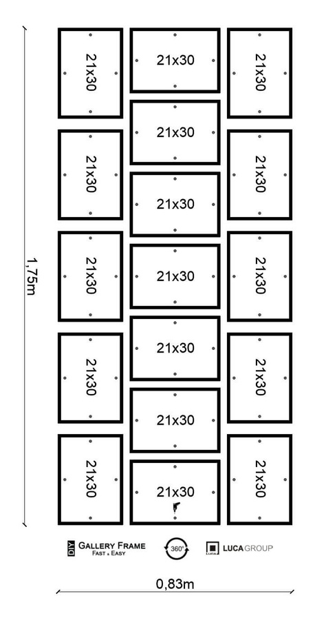 Zestaw ramek PINIA 00 GF0028 - galeria ramek na 17 zdjęć