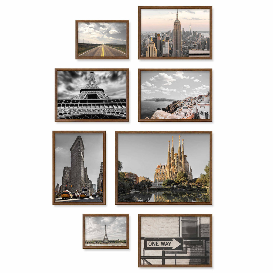 Zestaw brązowych ramek galeria 4 GF9 1x13x18 1x15x21 5x21x30 1x30x40