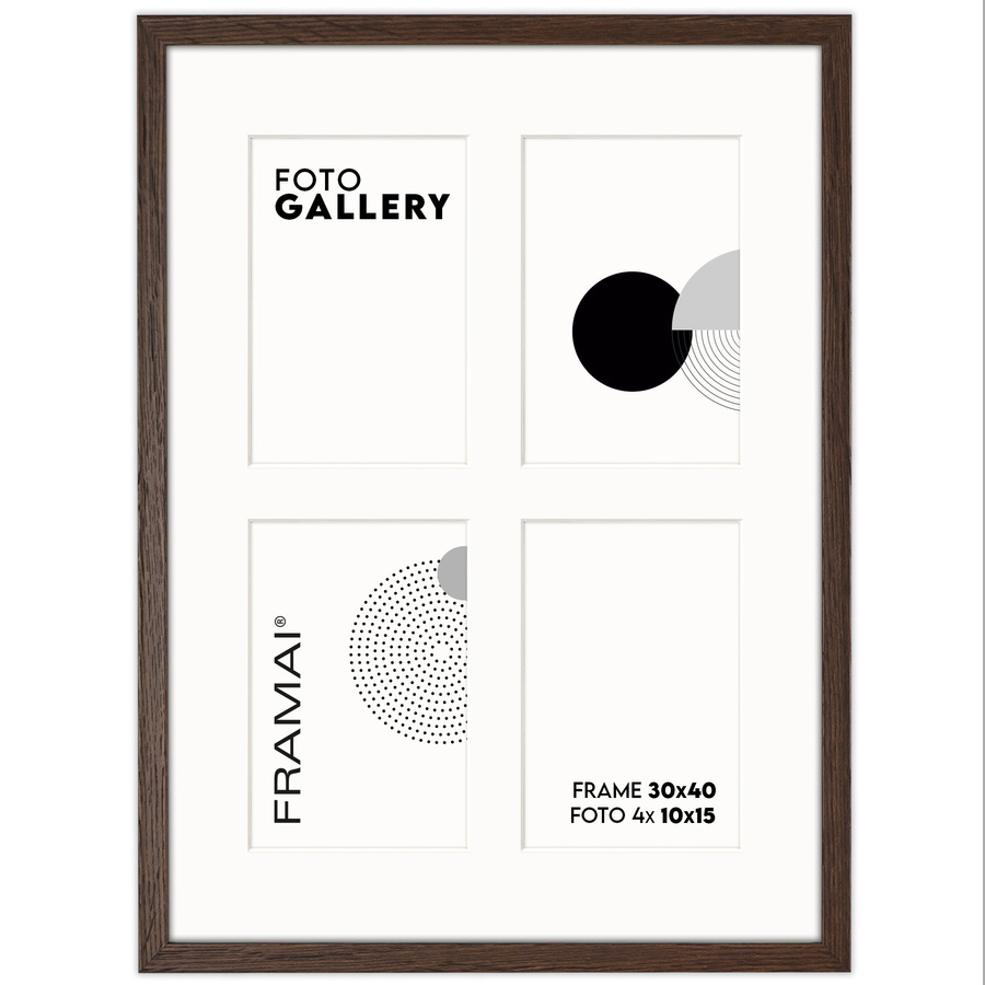 Foto galeria 30x40 cm na 4 zdjęcia o wymiarach 10x15 cm brązowa