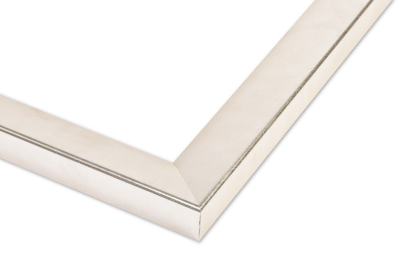 Rama do obrazów, zdjęć, plakatów oraz luster na wymiar LUCA#825. Skośna nowoczesna, drewniana oprawa - kolor srebrny