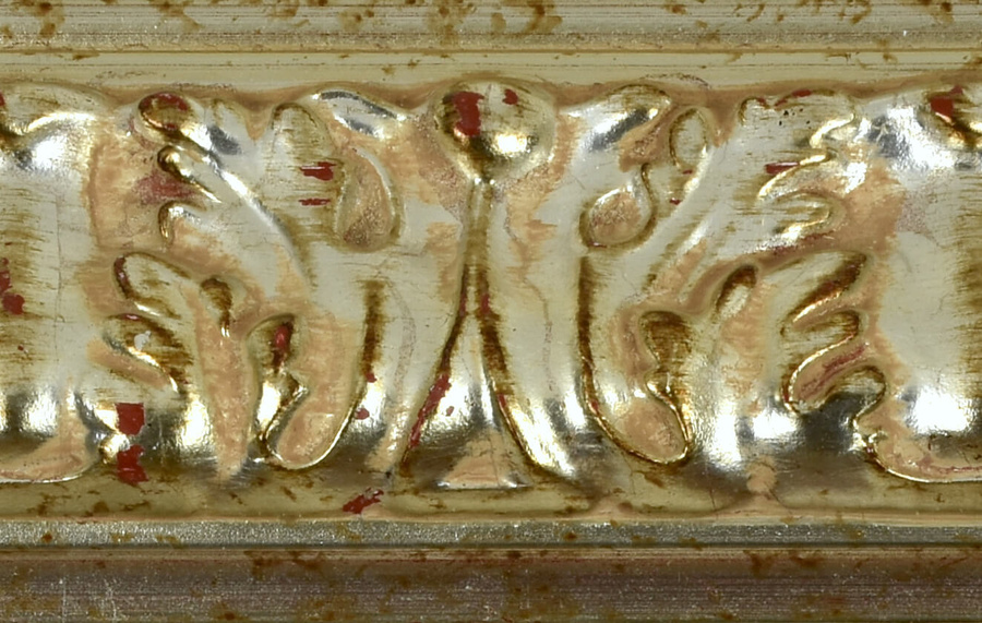 Rama do obrazów, zdjęć, luster na wymiar LUCA #2547. Szlachetna z ornamentem, drewniana oprawa - holenderka, kolor srebrny