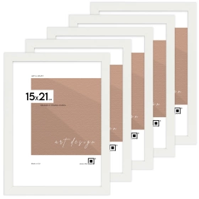 Zestaw 5 białych ramek na zdjęcia FDM 1 w rozmiarze 15x21 cm