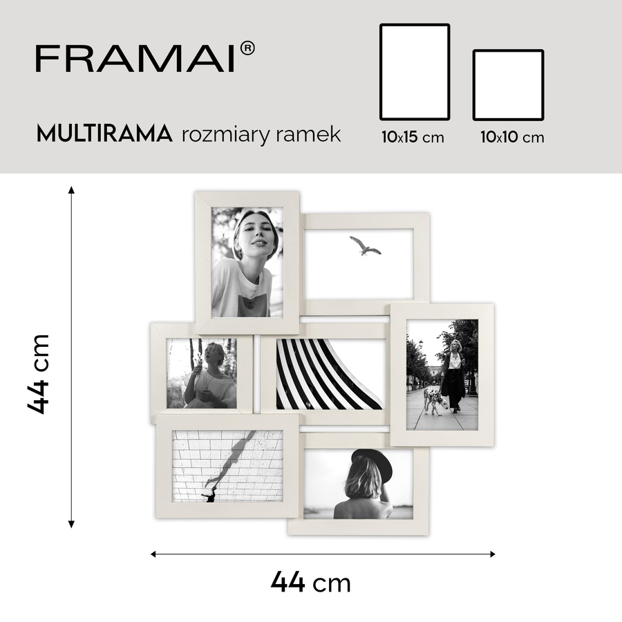 Multirama biała MULTI HEN 1 na 7 zdjęć ramka na zdjęcia
