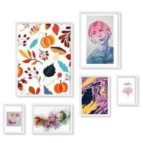 Zestaw białych ramek galeria 1 GF10 2x10x15 2x15x21 1x21x30 1x30x40