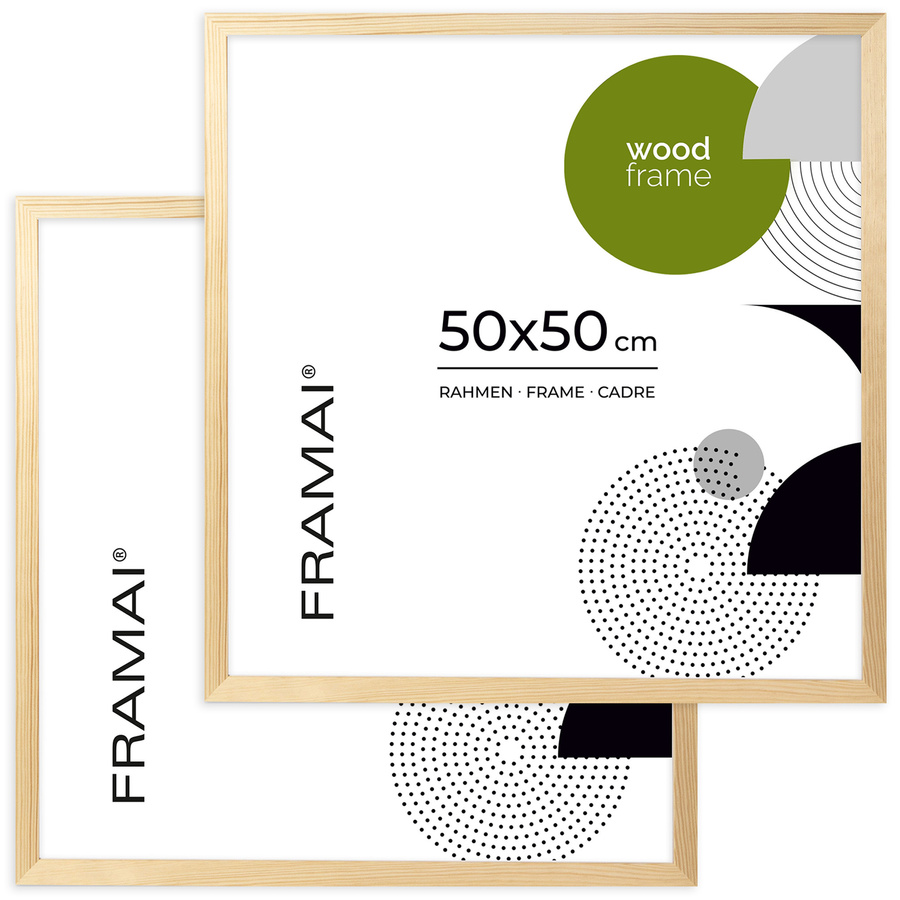 Ramka z drewna surowego na zdjęcia RAW 50x50 cm