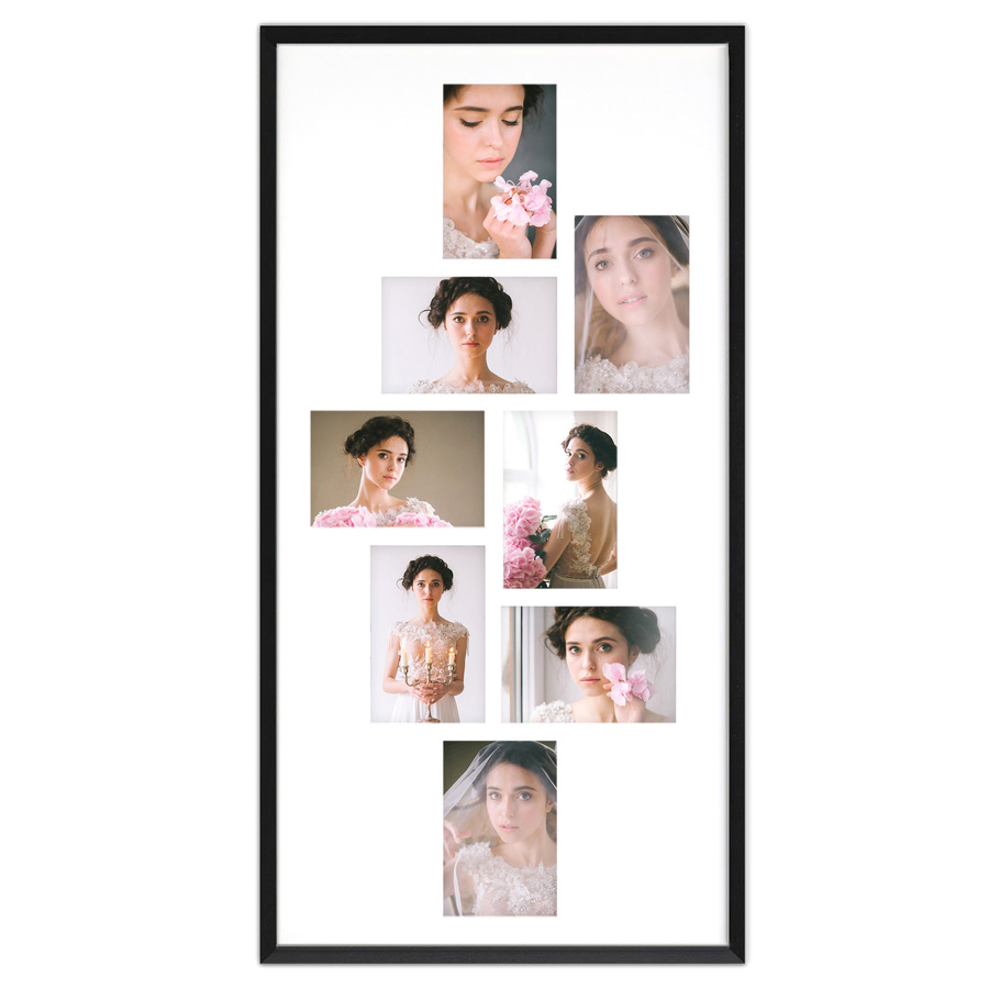 Ramka drewniana galeria passe-partout Black 38x75- kolor czarny