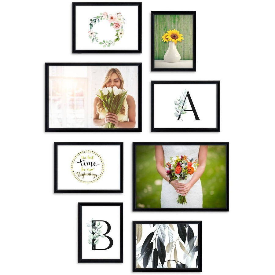 Galeria ścienna PRESTO 2 GF0007. Zestaw czarnych ramek na ścianę