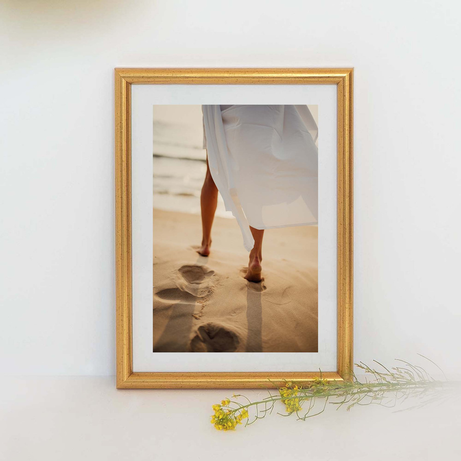 Ramka drewniana TORI 1849, szlachetn fotoramka na zdjęcia, plakaty lub rysunki - kolor złoty