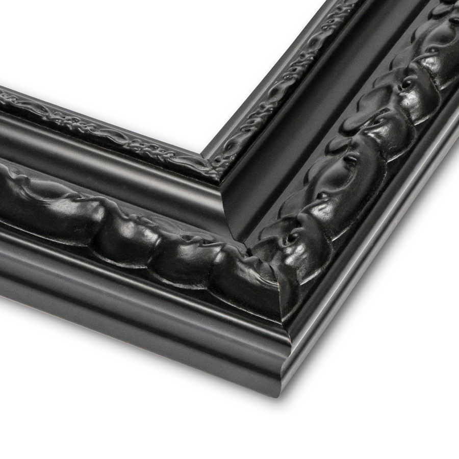 Rama do obrazów, zdjęć, plakatów oraz luster na wymiar LUCA #3009. Klasyczna oprawa - kolor czarny, ornament