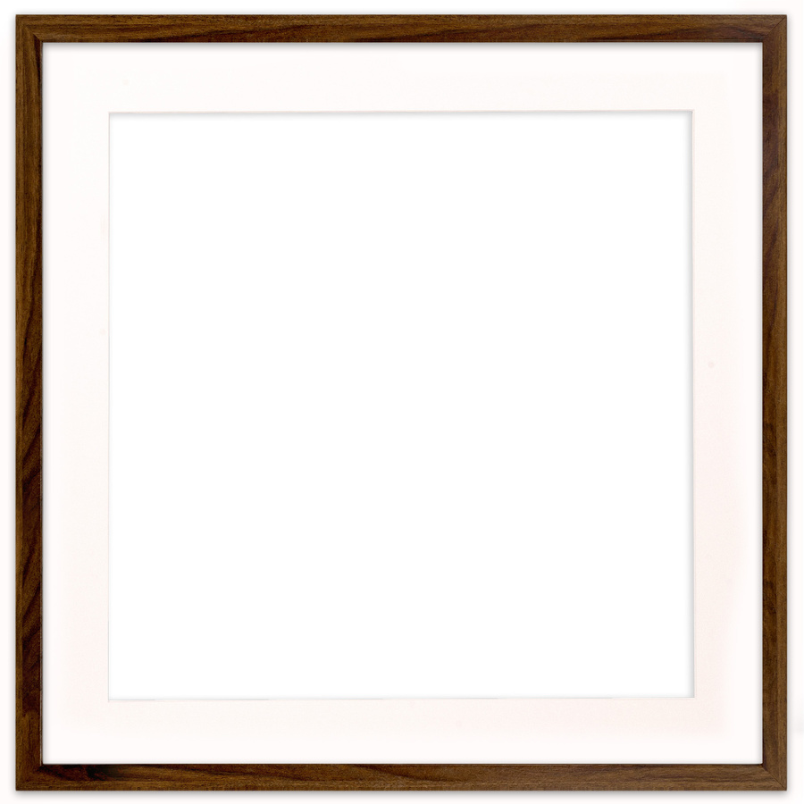 Brązowa ramka z passe partout na zdjęcia w rozmiarze 50X50 cm z okienkiem passe partout 40x40 cm