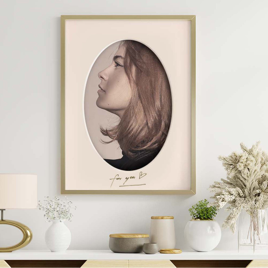 Passe partout 10x15 (6x9) BIAŁY OWAL MILK MLECZNY - LUCA Q5105