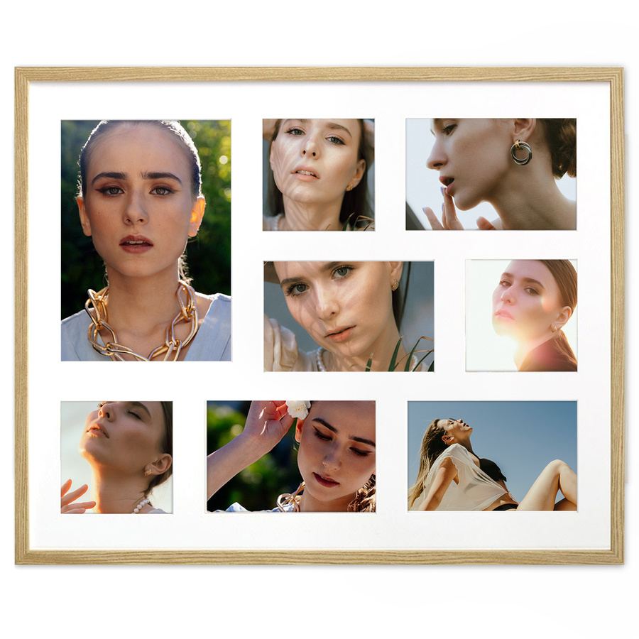 Ramka drewniana galeria passe-partout Natural 40x50 C - kolor naturalne drewno