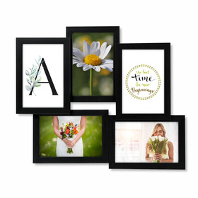 Multirama drewniana Black 52, zestaw ramek 5 X 10x15 cm - czarna