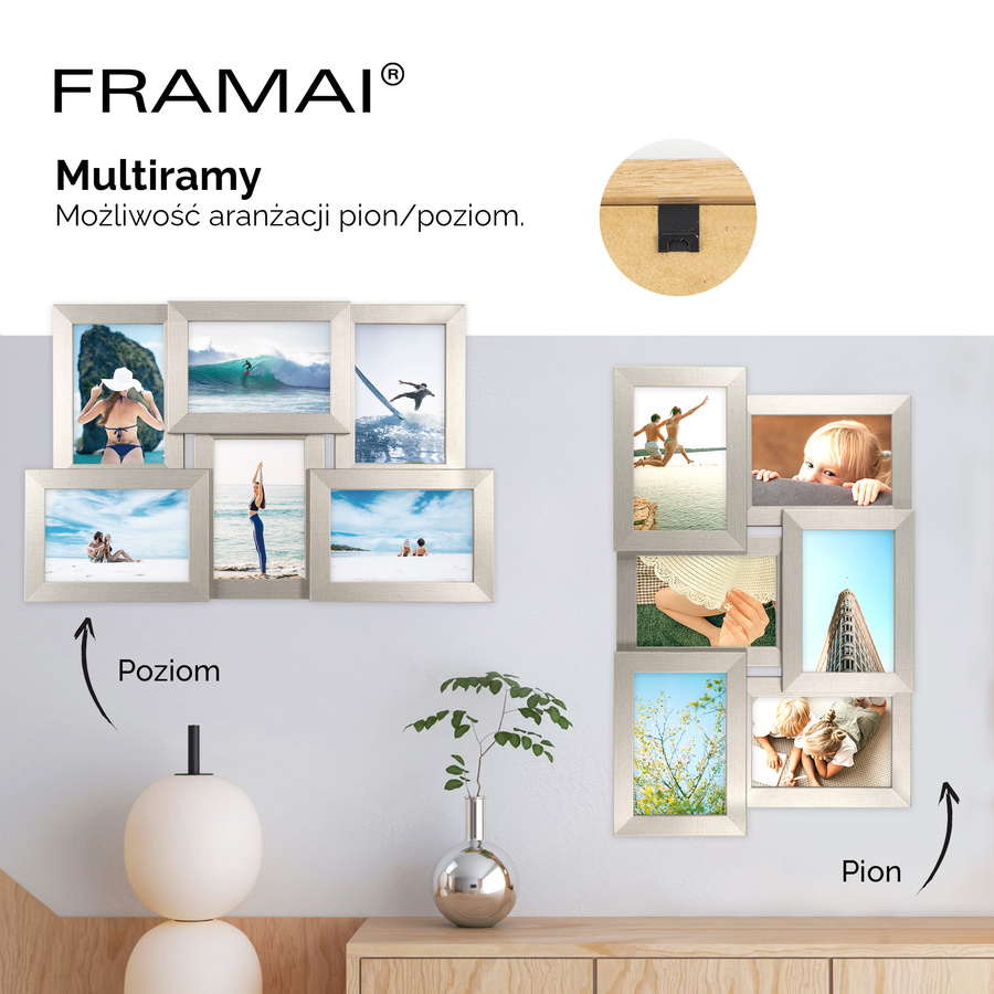 Multiramka MULTI HEN srebrna ramka na zdjęcia