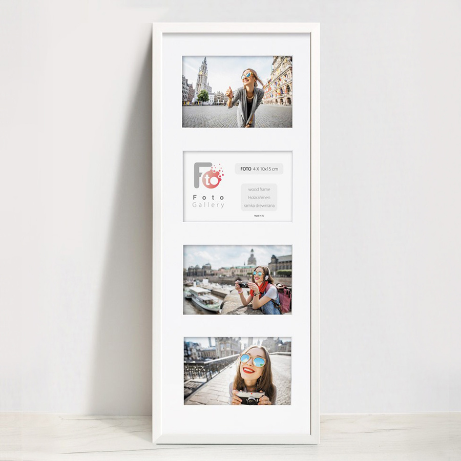 Ramka drewniana galeria passe-partout White 20x55 - kolor biały