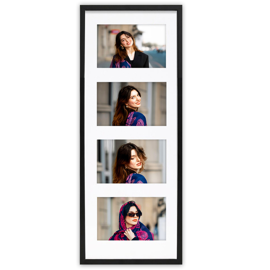 Ramka drewniana galeria passe-partout Black 23x66 - kolor czarny