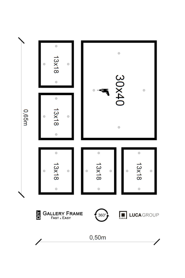 Zestaw białych ramek galeria HIT 01 GF0002