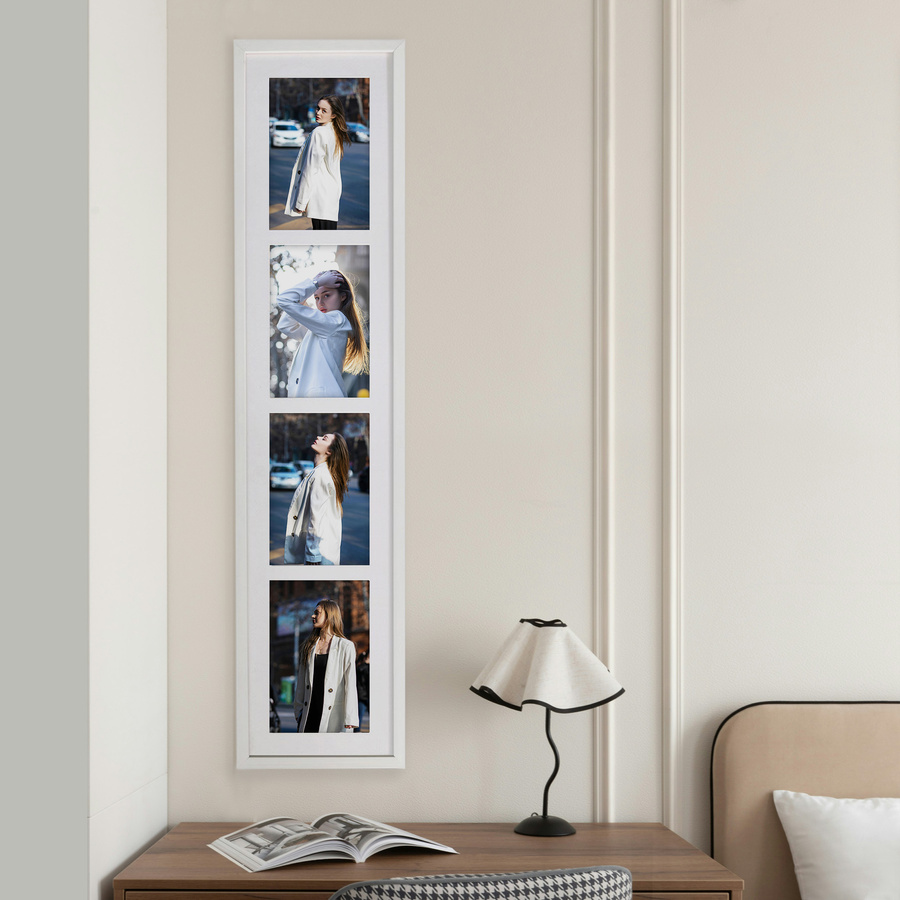 Ramka drewniana galeria passe-partout White 15x68 - kolor biały