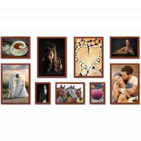 Galeria ścienna PRESTO 5 GF0004. Zestaw brązowych ramek na ścianę