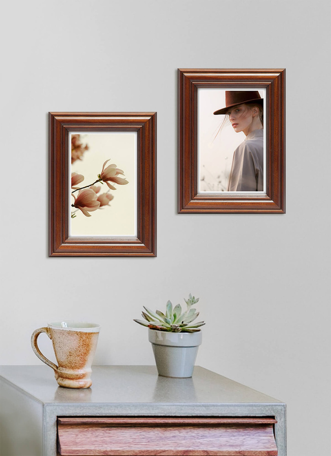 Ramka drewniana BARI 2045, szlachetna i trwała fotoramka na zdjęcia, plakaty lub obrazy - kolor brązowy