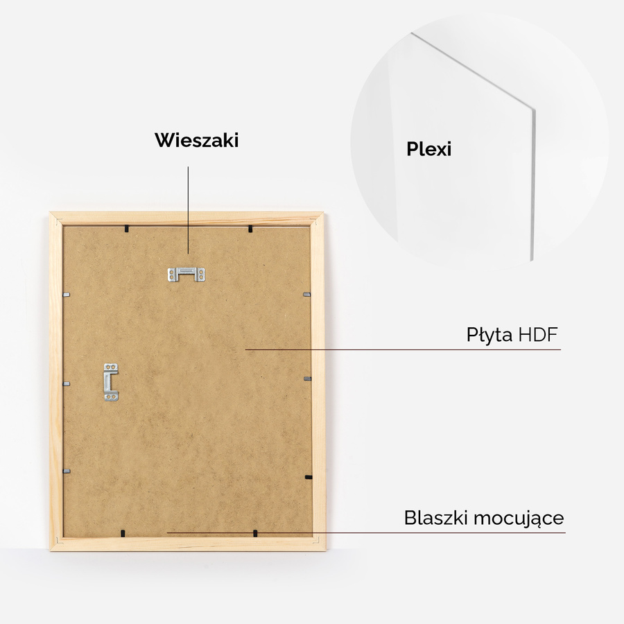 Ramka z drewna surowego na zdjęcia RAW 28x35 cm