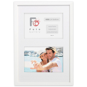 Ramka drewniana galeria passe-partout White 23x35 - kolor biały