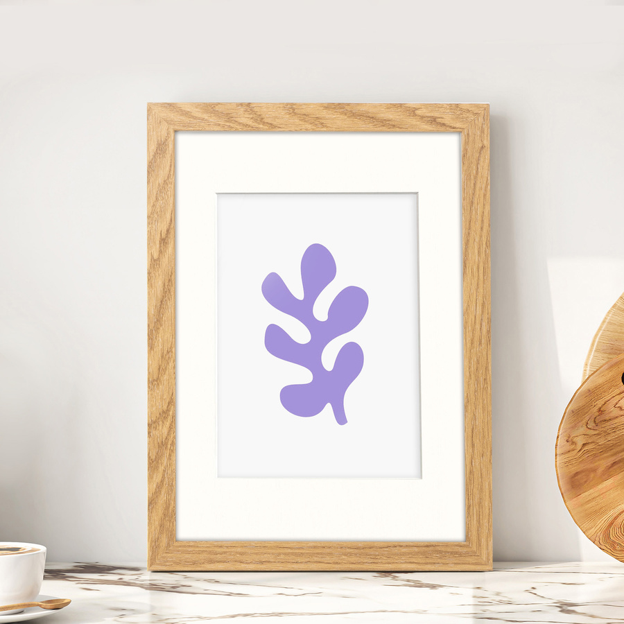 Naturalna ramka z passe partout na zdjęcia w rozmiarze 21x29,7 cm z okienkiem passe partout 15x21 cm