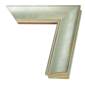 Rama do obrazów, zdjęć oraz luster na wymiar LUCA #2347. Nowoczesna z przetarciami, drewniana oprawa - sima, kolor srebrny