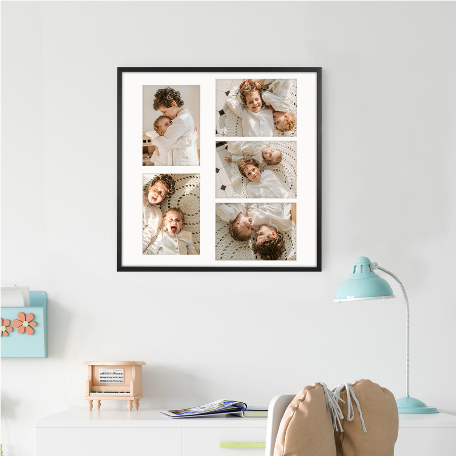 Foto galeria 50x50 cm na 5 zdjęć o wymiarze 15x21 cm kolor czarny