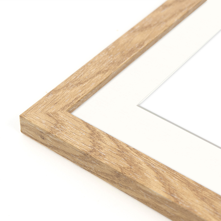 Naturalna ramka z passe partout na zdjęcia w rozmiarze 60x80 cm z passe partout 40x60 cm