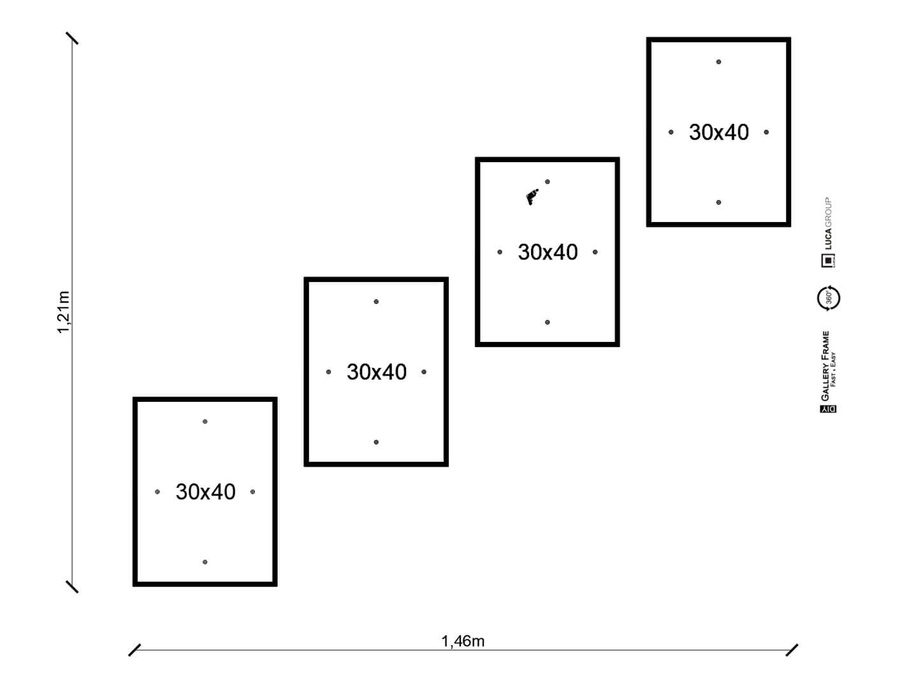 Zestaw ramek PINIA 3 GF0034 R - galeria ramek na 4 zdjęcia