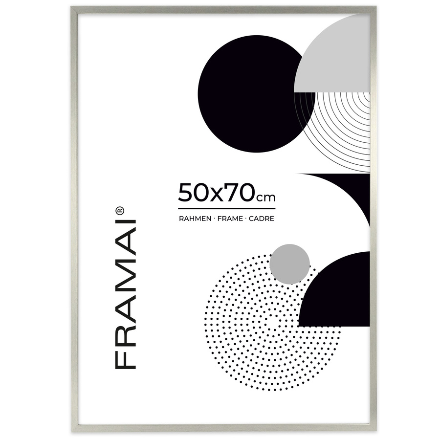 Srebrna ramka na zdjęcia w rozmiarze 50x70 cm