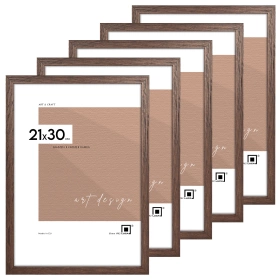 Zestaw 5 brązowych ramek na zdjęcia FDM 6 w rozmiarze 21x30 cm