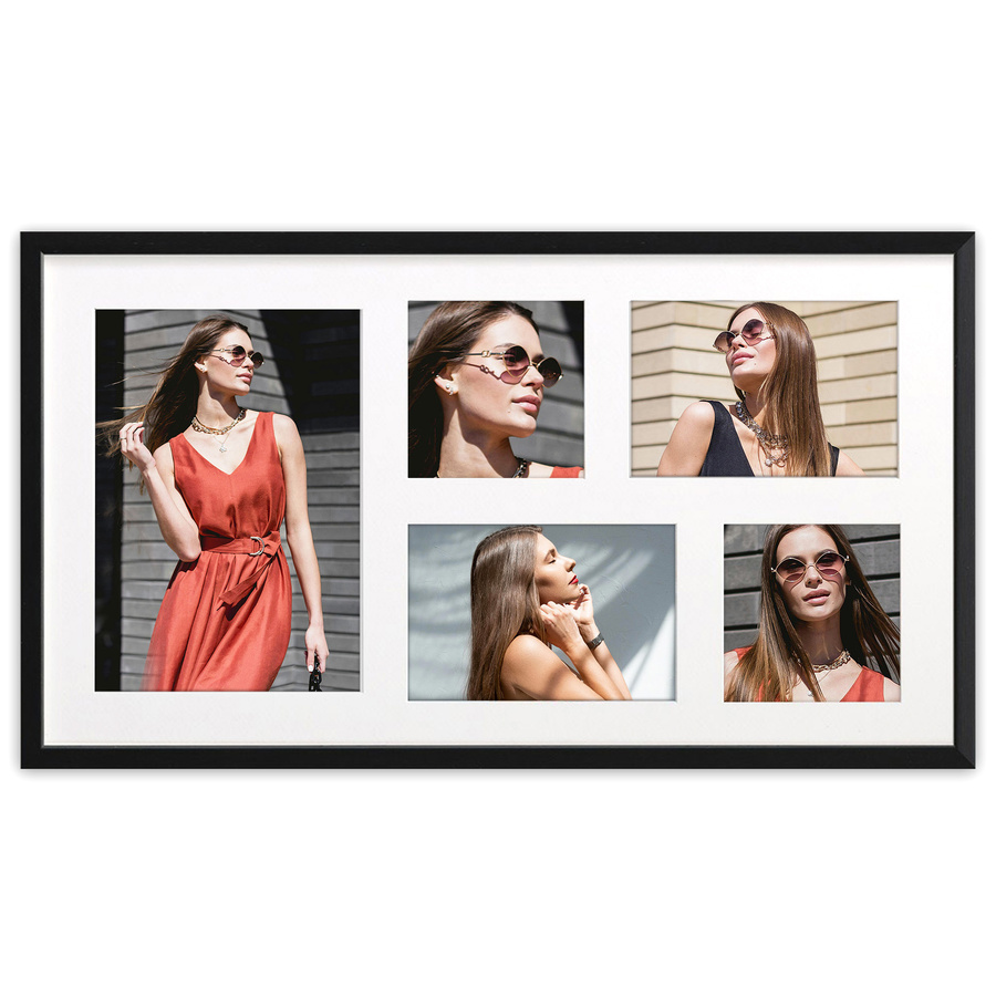 Ramka drewniana galeria passe-partout Black 27x50 - kolor czarny