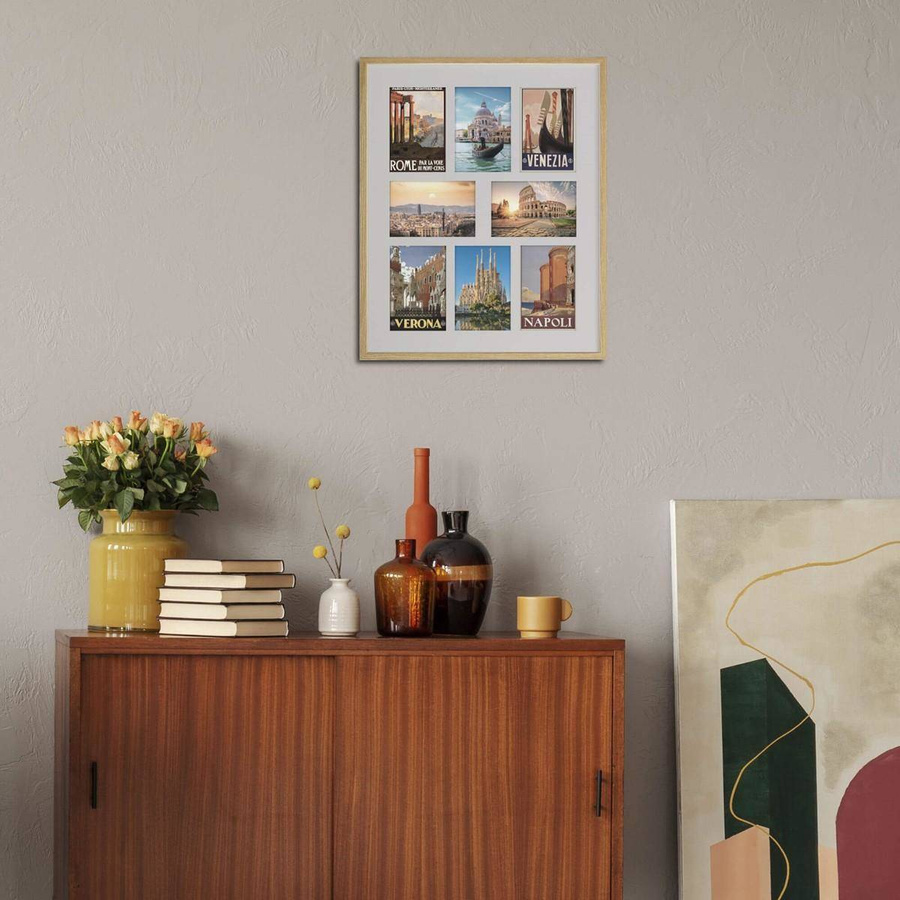 Ramka drewniana galeria passe-partout Natural 40x50 A - kolor naturalne drewno