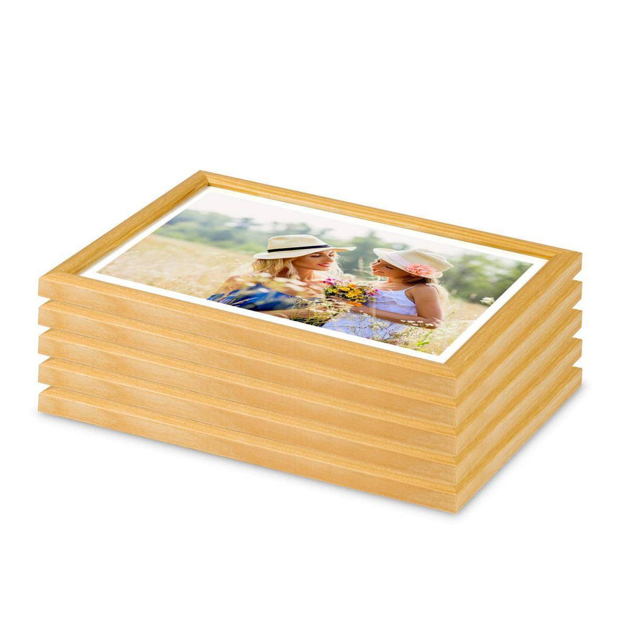 Zestaw ramek drewnianych DIPLO 2866 5 szt. - kolor naturalne drewno