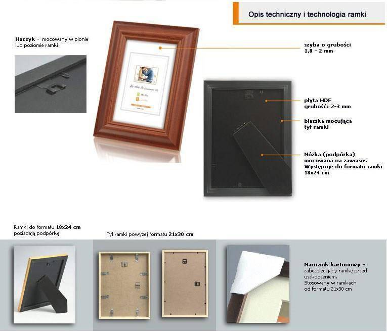 Ramka drewniana VIESTE 2074, szlachetna i trwała fotoramka na zdjęcia, plakaty lub obrazy - kolor brązowy