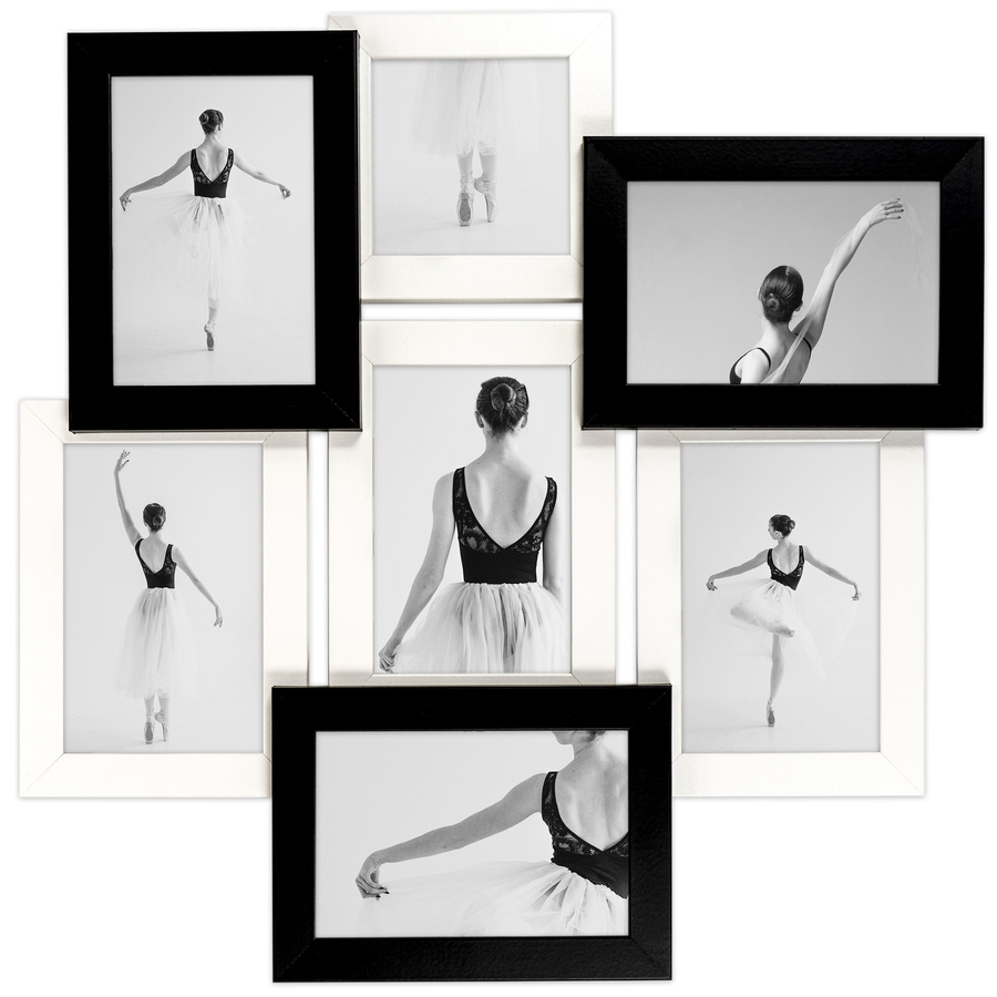 Multirama czarno-biała MULTI HEN 1-2 na 7 zdjęć ramka na zdjęcia