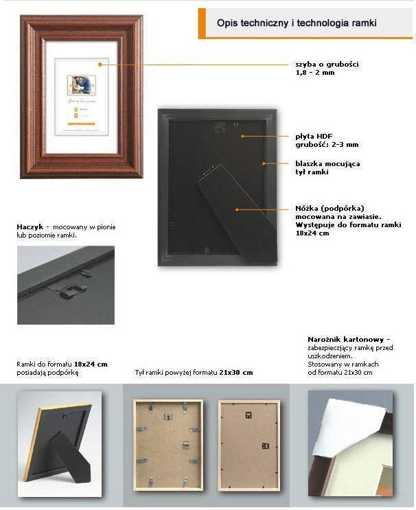 Ramka drewniana GISSI 2087, szlachetna fotoramka na zdjęcia, plakaty lub obrazy - kolor brązowy