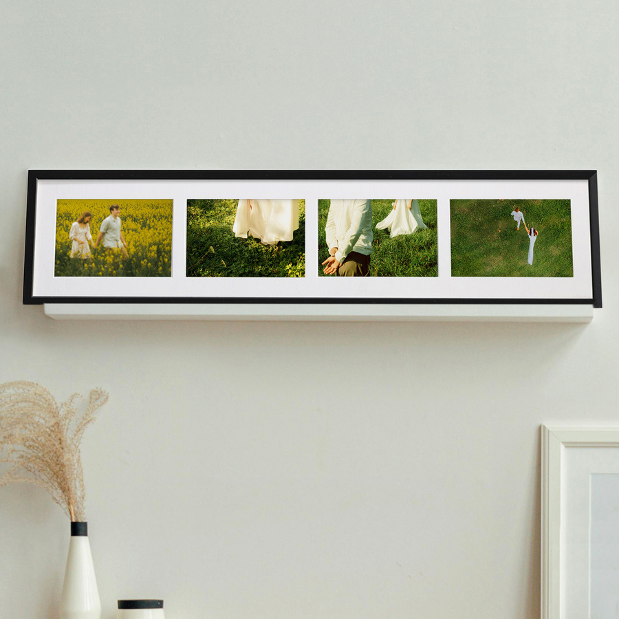 Ramka drewniana galeria passe-partout Black 15x68 - kolor czarny