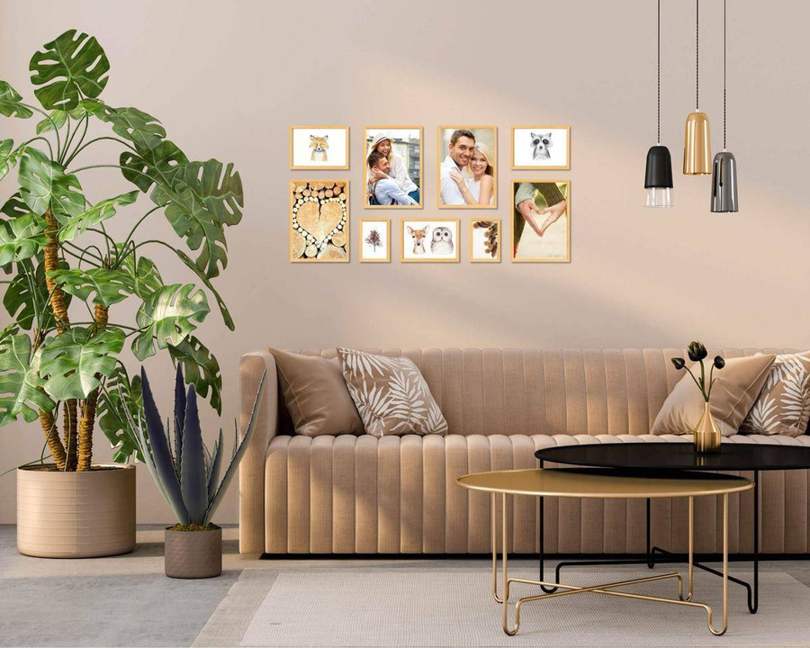 Galeria ścienna PRESTO 0 GF0004. Zestaw naturalnych ramek na ścianę