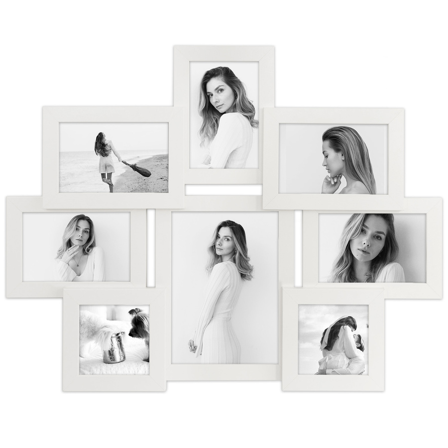Multirama biała MULTI HEN 1 na 8 zdjęć ramka na zdjęcia