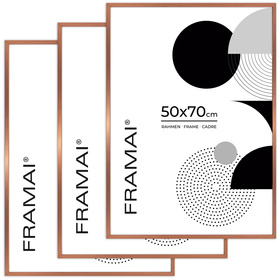 Miedziana ramka na zdjęcia 50x70 cm 3 sztuki zestaw ramek