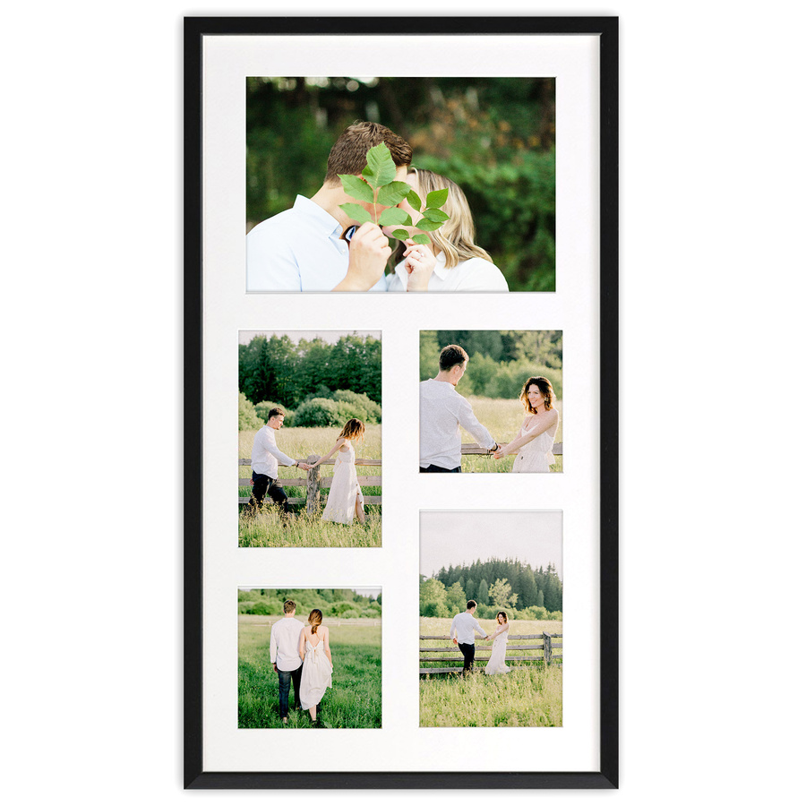 Ramka drewniana galeria passe-partout Black 27x50 - kolor czarny