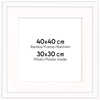 Biała ramka z passe partout na zdjęcia w rozmiarze 40X40 cm z okienkiem passe partout 30x30 cm