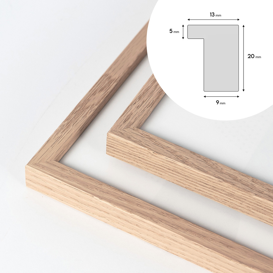 Dębowa ramka na zdjęcia w rozmiarze 40x40 cm