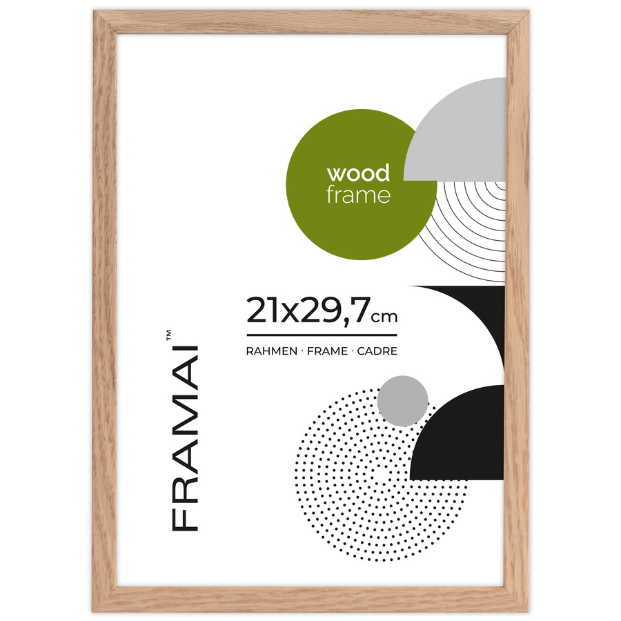 Ramka z drewna dębowego na zdjęcia 3 szt. OAK 21x29,7 cm