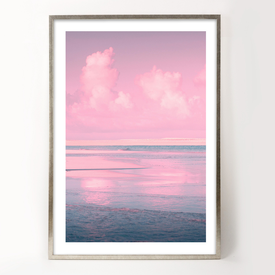 Ramka drewniana UNO S, nowoczesna, wysoka fotoramka na zdjęcia, plakaty lub rysunki - kolor srebrny