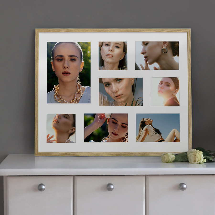 Ramka drewniana galeria passe-partout Natural 40x50 C - kolor naturalne drewno