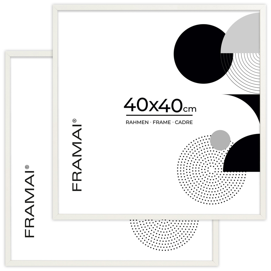 Biała ramka na zdjęcia w rozmiarze 40x40 cm
